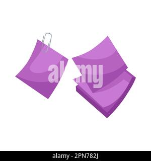 Violette Notizen für Erinnerungen oder Nachrichten Vektordarstellung Stock Vektor