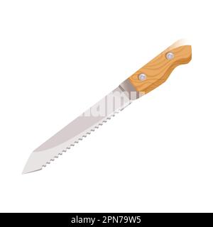 Küchenmesser für Brotvektor-Cartoon-Illustration Stock Vektor