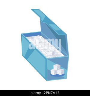 Schachtel mit weißem Würfelzucker Stock Vektor