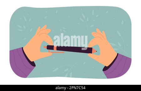 Menschliche Hände, die einen Stift halten Stock Vektor