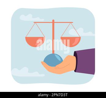 Waagen mit menschlicher Hand Stock Vektor