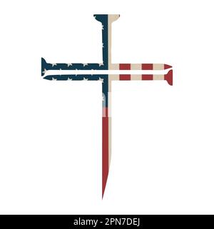 Nagel Kreuz Christian Nagel Kreuz USA Flagge Vektor-Illustrator Stock Vektor