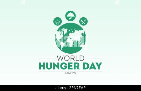 Der Welthungertag findet jedes Jahr am 28. Mai statt. Vektordarstellung zum Thema "Welthunger day Food Prevention and Awareness Vector Concept" Stock Vektor