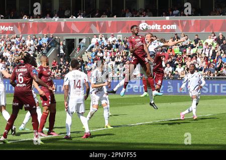 Metz, Frankreich. 15. April 2023. © PHOTOPQR/LE REPUBLICAIN LORRAIN/Gilles WIRTZ ; Metz ; 15/04/2023 ; FC Metz Bordeaux ligue 2 *** Lokale Bildunterschrift *** Kredit: MAXPPP/Alamy Live News Stockfoto