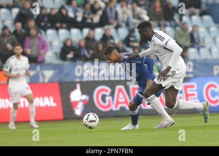 Frankreich. 15. April 2023. © PHOTOPQR/CORSE MATIN/CHRISTIAN BUFFA ; 15/04/2023 ; FOOTBALL Ligue 2 31e Journal Bastia - FC ANNECY Credit: MAXPPP/Alamy Live News Stockfoto