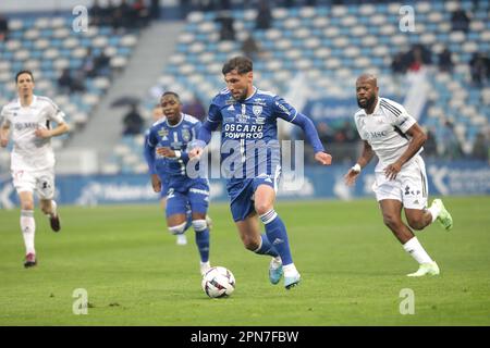 Frankreich. 15. April 2023. © PHOTOPQR/CORSE MATIN/CHRISTIAN BUFFA ; 15/04/2023 ; FOOTBALL Ligue 2 31e Journal Bastia - FC ANNECY Credit: MAXPPP/Alamy Live News Stockfoto