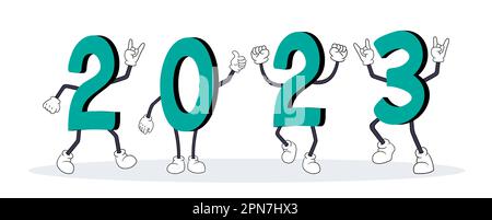 Set mit niedlichen 2023 Zahlen Stock Vektor
