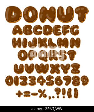 Buchstaben als Schokoladen-Donuts-Vektoranschauungen Stock Vektor