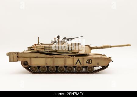 American M1A1 Abrams 120mm-Pistole Hauptkampfpanzer 1 35 Scale Model Stockfoto