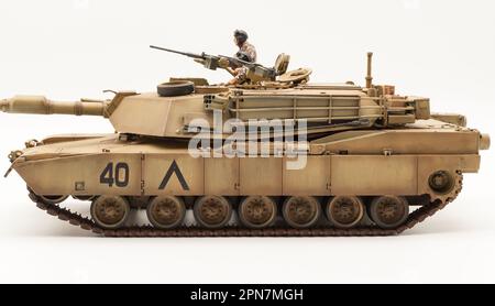 American M1A1 Abrams 120mm-Pistole Hauptkampfpanzer 1 35 Scale Model Stockfoto