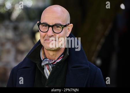 Der renommierte Schauspieler und Filmemacher Stanley Tucci war in Fife, Schottland, um seinen Regisseur-Debüt-Film einem ausverkauften Publikum vorzustellen. Stockfoto