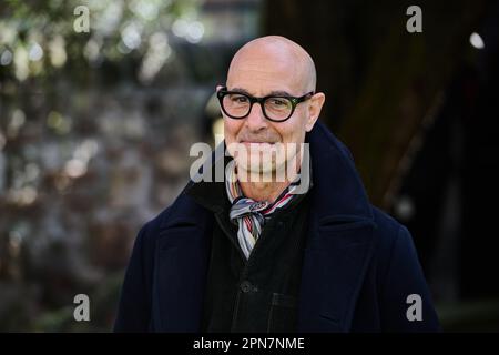 Der renommierte Schauspieler und Filmemacher Stanley Tucci war in Fife, Schottland, um seinen Regisseur-Debüt-Film einem ausverkauften Publikum vorzustellen. Stockfoto