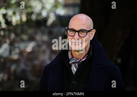 Der renommierte Schauspieler und Filmemacher Stanley Tucci war in Fife, Schottland, um seinen Regisseur-Debüt-Film einem ausverkauften Publikum vorzustellen. Stockfoto