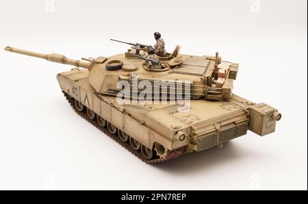 American M1A1 Abrams 120mm-Pistole Hauptkampfpanzer 1 35 Scale Model Stockfoto