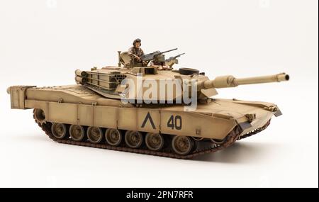 American M1A1 Abrams 120mm-Pistole Hauptkampfpanzer 1 35 Scale Model Stockfoto