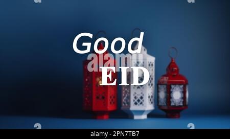 Gute Nacht. Aid moubarak Text on the first Plan Middle-East Food on the second Plan. Ende des Ramadan. Arabische Übersetzung : Seligen Fest. Stockfoto