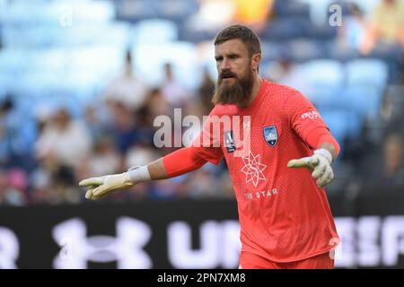 Sydney, NSW, Australien. 16. April 2023. 16. April 2023, Sydney, Australien, Adrew Redmayne über Action während Eines League Semi Final im Allianz Stadium, Sydney, Australien (Kreditbild: © Danish Ravi/ZUMA Press Wire) – NUR REDAKTIONELLE VERWENDUNG! Nicht für den kommerziellen GEBRAUCH! Stockfoto