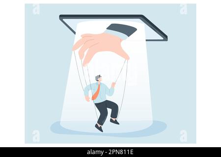 Büroangestellter als Handypuppe oder Tablet Stock Vektor