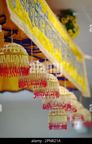 Nagar-Kirtan-Prozession, religiöses sikh-Ereignis in den Straßen der Stadt. Marene, Italien - 2023. April Stockfoto