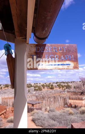 Historischer Telegrafendienst am Pipe Spring National Monument, Arizona, Stockfoto