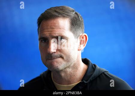 Während einer Pressekonferenz auf der Stamford Bridge, London. Foto: Montag, 17. April 2023. Stockfoto