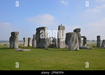 Stones of Stonehenge an einem sonnigen Tag Stockfoto