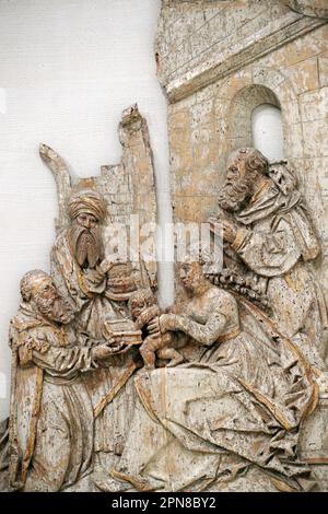 Unterlinden Museum. Thann Roderen Altarpiece. Die Verehrung der Magi. Colmar. Frankreich. Colmar. Frankreich. Stockfoto