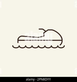 Symbol für Wasserfahrrad-Linie Stock Vektor