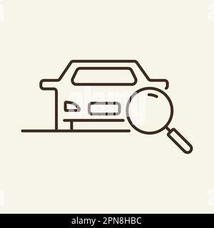 Suche nach Fahrzeuglinie-Symbol Stock Vektor