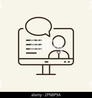 Liniensymbol für Online-Konferenz Stock Vektor