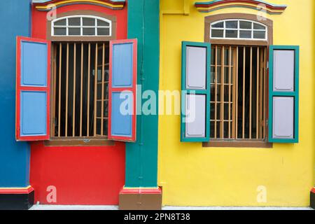 Die historische Villa von Tan Teng Niah, einem wegweisenden chinesischen Geschäftsmann in Little India. Singapur. Stockfoto