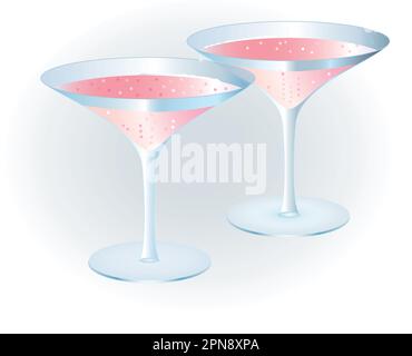 Zwei Gläser Champagner Stock Vektor