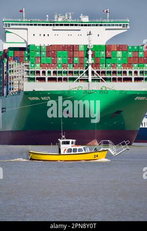 Harwich Harbour Ferry bei der Arbeit in Harwich Haven. Stockfoto