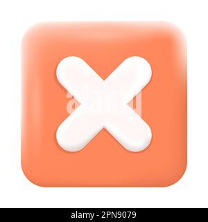Weißes Kreuz auf rotem Symbol für Knopf 3D Stock Vektor
