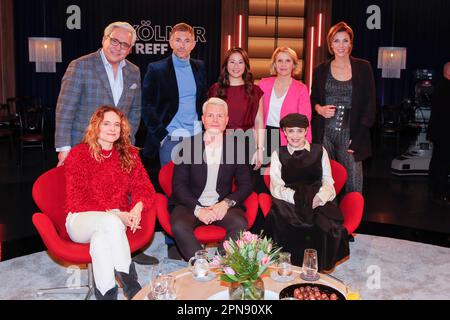 Rolf Schmiel, Anne Ratte-Polle, Micky Beisenherz, Guido Cantz, Kim Bui, Susan Link, Katharina Thalbach, Anna Maria Zimmermann bei der Aufzeichnung der Stockfoto