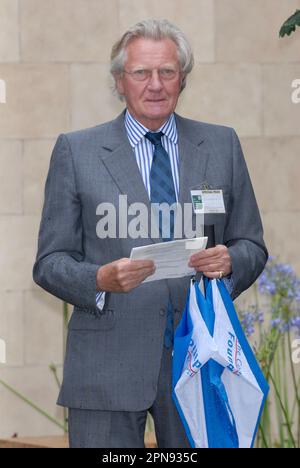 Michael Heseltine, Hampton Court Palace Flower Show, Surrey, Großbritannien Stockfoto