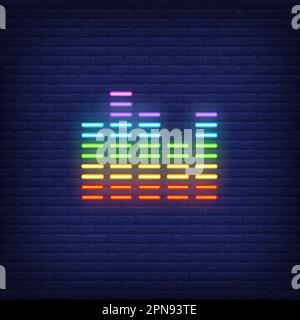 Equalizer-Neon-Zeichen Stock Vektor