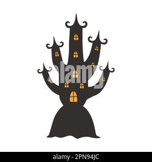 Halloween Geisterhaus Vektorgrafik isoliert Stock Vektor