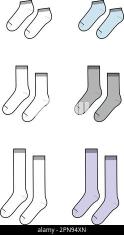 Ein Satz Socken. Mode-CAD. Stock Vektor