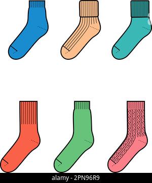 Gestrickte Socken. Mode-CAD. Stock Vektor