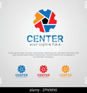 Designvorlage für Markenbezeichnung oder Firmenlogo zentrieren Stock Vektor
