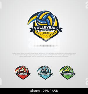 Logo-Design-Vorlage Für Volleyball-Turnier Stock Vektor