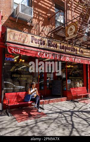 Porto Rico Importing Co., Bleecker Street Mainstay, Greenwich Village, New York City. Stockfoto