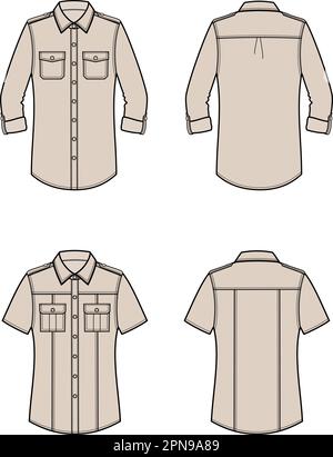 Damen Militärtrikot. Mode-CAD. Stock Vektor