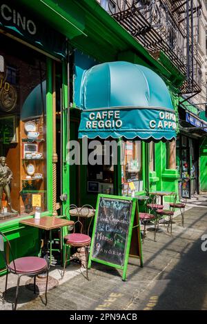 Caffe Reggio, MacDougal Street Coffeehouse, Greenwich Village, New York City. Stockfoto