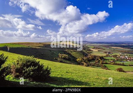 Blick entlang der South Downs von der Devils Dyke in der Nähe von Brighton Sussex Stockfoto