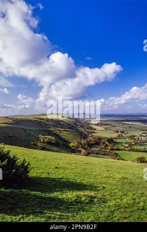 Blick entlang der South Downs von der Devils Dyke in der Nähe von Brighton Sussex Stockfoto