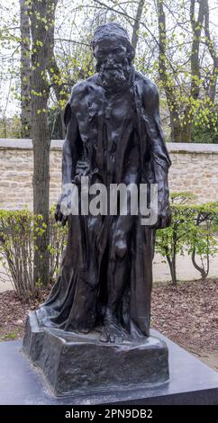 Monumentale Bronzestatue von Eustache de Saint Pierre, Bürger von Calais, Rodin-Museum, Paris, Frankreich Stockfoto