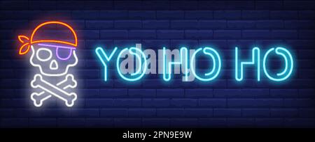 YO HO HO Neonschild Stock Vektor