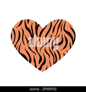 „Wild Heart Vector“-Silhouette „Tiger“-Tiermuster Stock Vektor